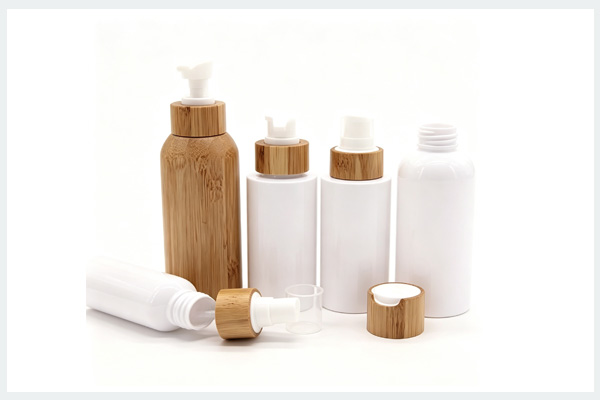 Bamboo water and lotion bottle set
