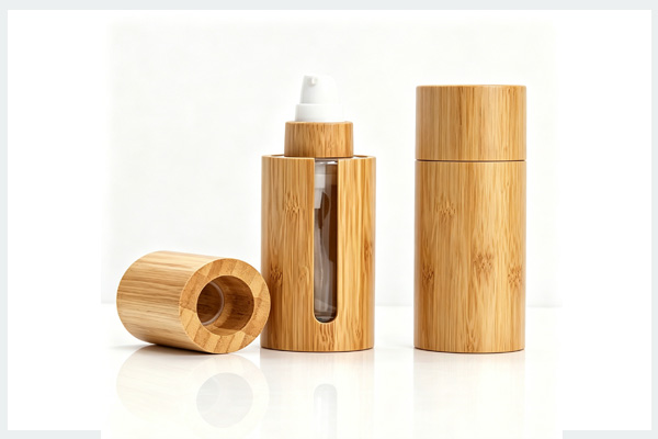 Bamboo glass inner liner lotion bottle