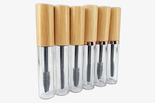 Eyelash brush bottle with bamboo wood lid