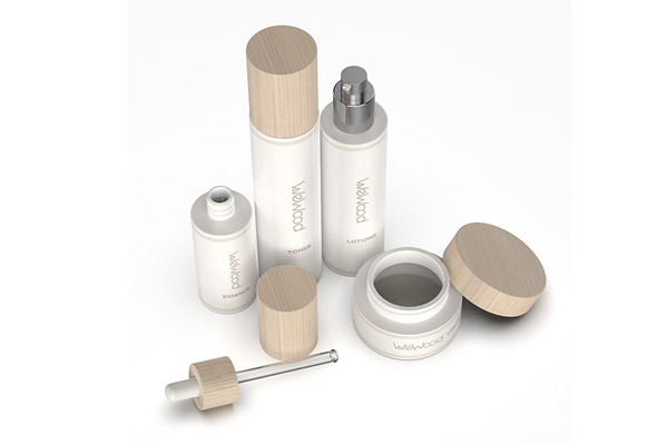 Wooden lid cosmetic packaging materials